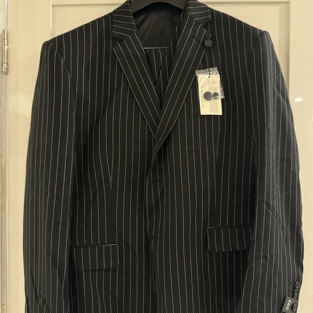 Black Pinstripe Men's Blazer